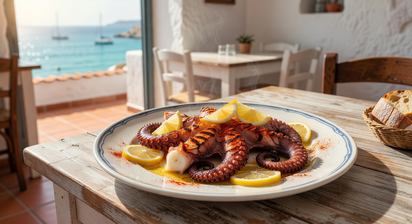 Pulpo fresco de la costa